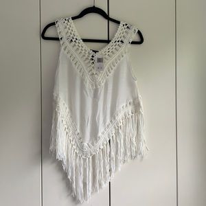 NWT AQUA coverup shirt in Ivory